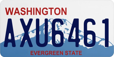 WA license plate AXU6461