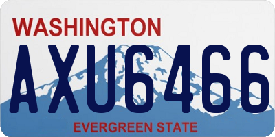 WA license plate AXU6466