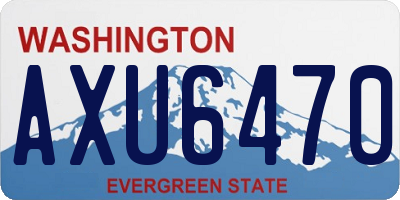 WA license plate AXU6470