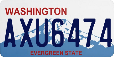 WA license plate AXU6474