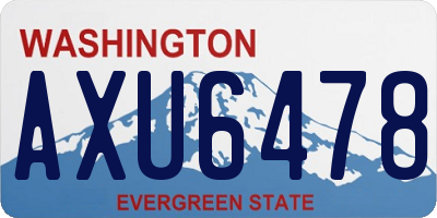 WA license plate AXU6478