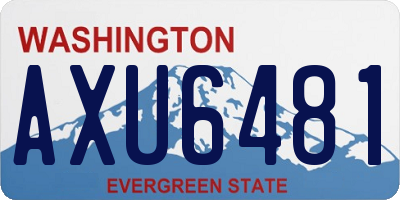 WA license plate AXU6481