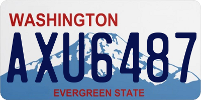WA license plate AXU6487