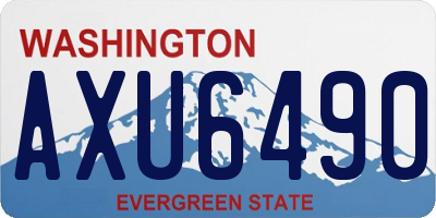 WA license plate AXU6490