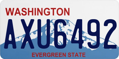 WA license plate AXU6492