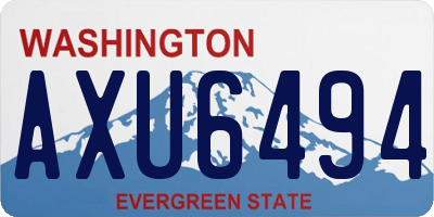 WA license plate AXU6494