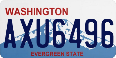 WA license plate AXU6496