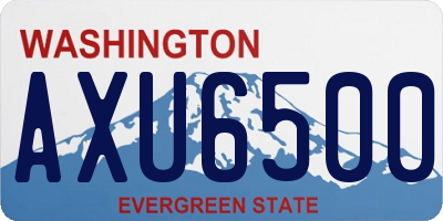 WA license plate AXU6500