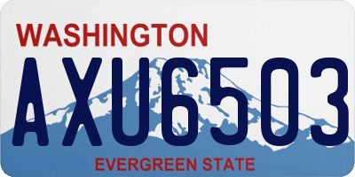 WA license plate AXU6503