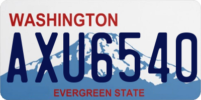 WA license plate AXU6540
