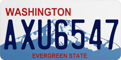 WA license plate AXU6547