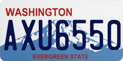 WA license plate AXU6550