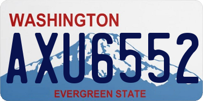 WA license plate AXU6552