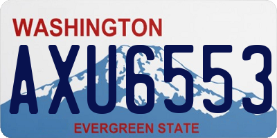 WA license plate AXU6553
