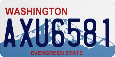 WA license plate AXU6581