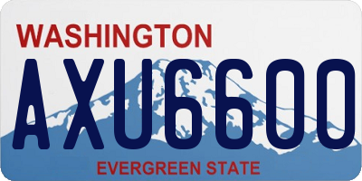 WA license plate AXU6600