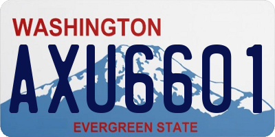 WA license plate AXU6601