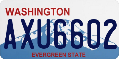 WA license plate AXU6602