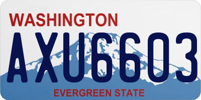 WA license plate AXU6603