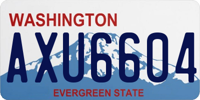 WA license plate AXU6604