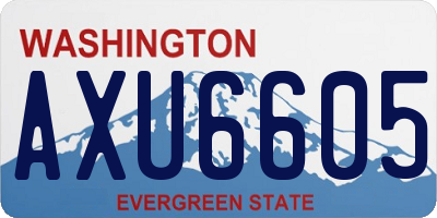 WA license plate AXU6605