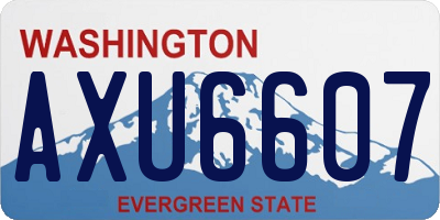WA license plate AXU6607