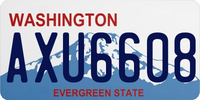 WA license plate AXU6608