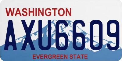 WA license plate AXU6609