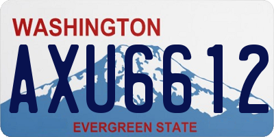 WA license plate AXU6612