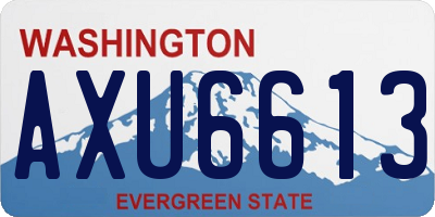 WA license plate AXU6613