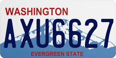 WA license plate AXU6627