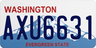 WA license plate AXU6631