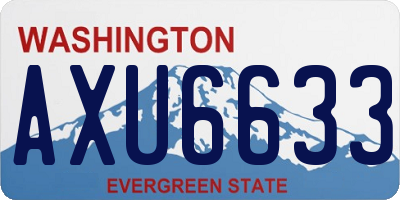 WA license plate AXU6633
