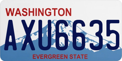 WA license plate AXU6635