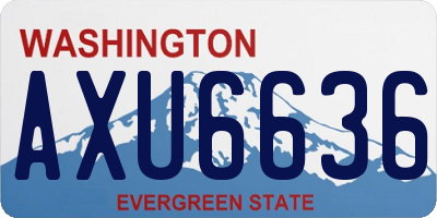 WA license plate AXU6636