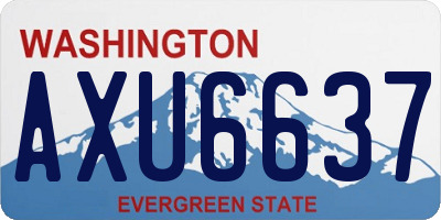 WA license plate AXU6637