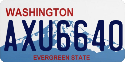 WA license plate AXU6640