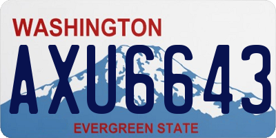 WA license plate AXU6643