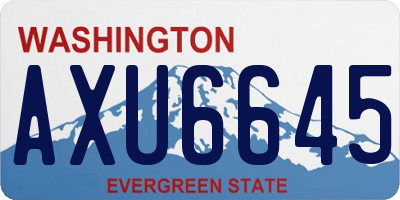 WA license plate AXU6645