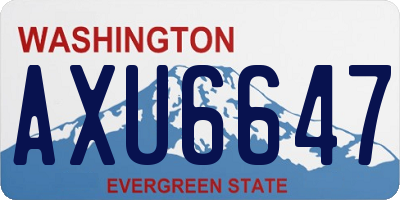WA license plate AXU6647