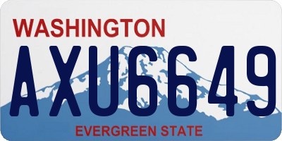 WA license plate AXU6649