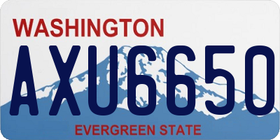 WA license plate AXU6650
