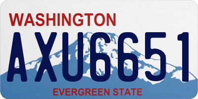 WA license plate AXU6651