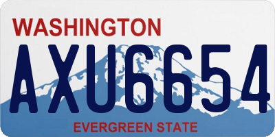WA license plate AXU6654
