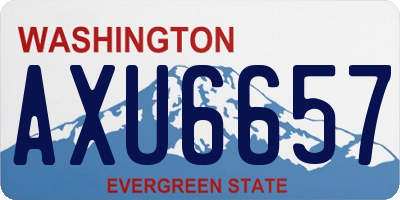 WA license plate AXU6657