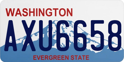 WA license plate AXU6658