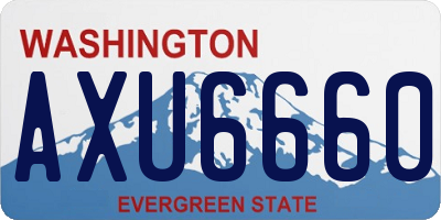 WA license plate AXU6660