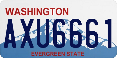 WA license plate AXU6661