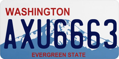 WA license plate AXU6663