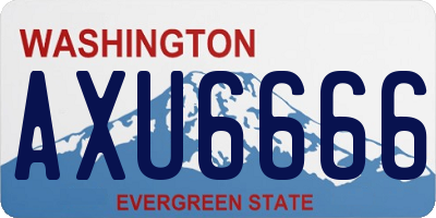 WA license plate AXU6666